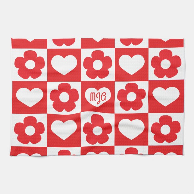 Serviette de cuisine Fleurs d'amour (Horizontal)