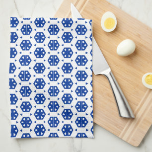 Serviette de cuisine - Fleurs stylisées dans les r