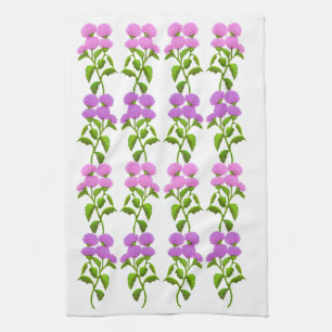 Serviette de cuisine florale de chardon écossais