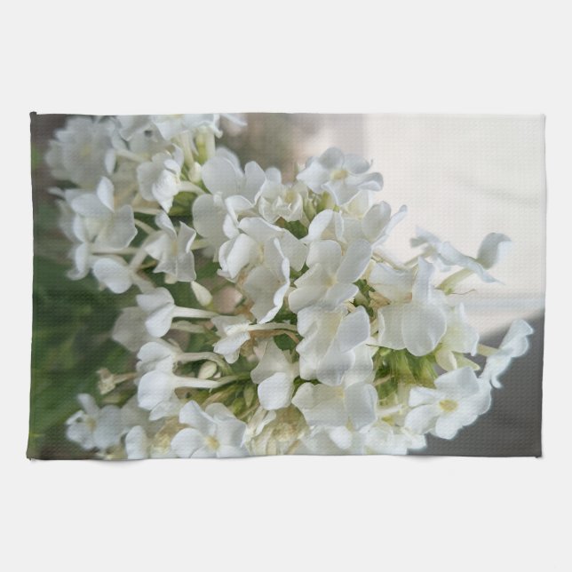 Serviette de cuisine florale Élégante Fleur Blanch (Horizontal)