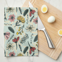 Serviette De Cuisine Florale Façonnée À La Main