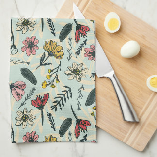 Serviette De Cuisine Florale Façonnée À La Main