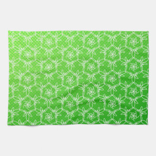 Serviette de cuisine florale tropicale - chaux
