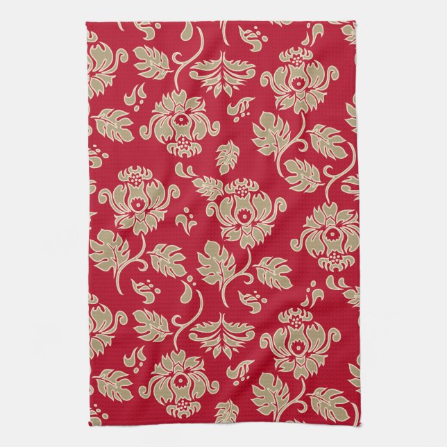 Serviette de cuisine florale tropicale Kamaole Haw (Vertical)