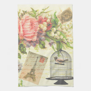 Serviette de cuisine florale victorienne vintage