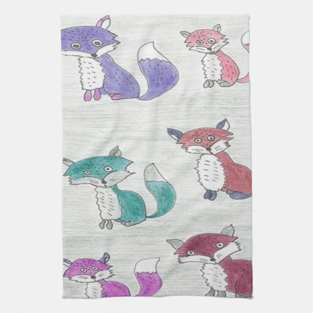 Serviette de cuisine Foxes Funky (Vertical)