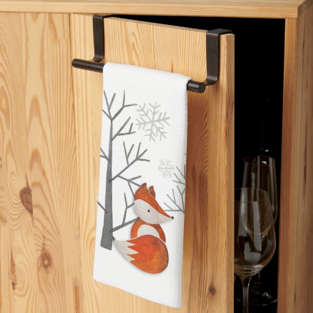 Serviette de cuisine Foxy Winter Forest (Pliage en tiers)