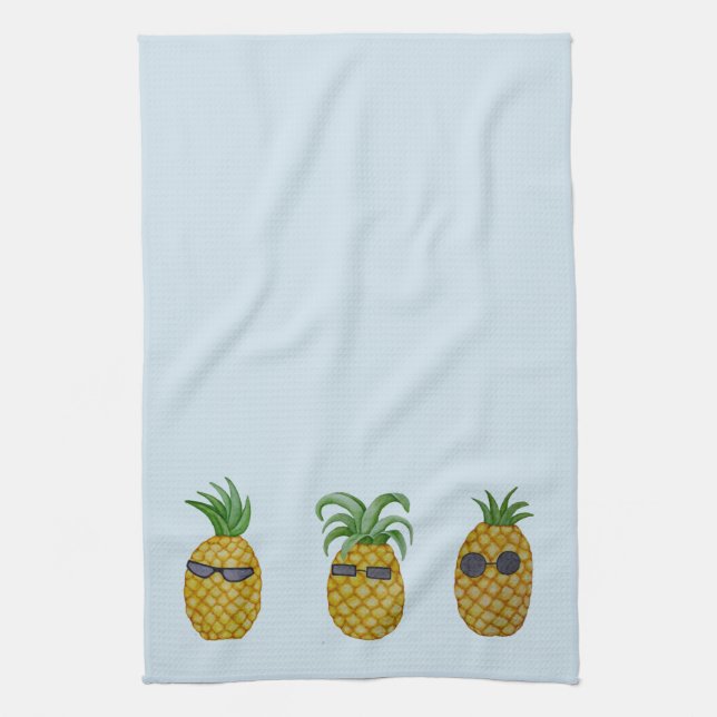 Serviette de cuisine fraîche tropicale d'ananas (Vertical)