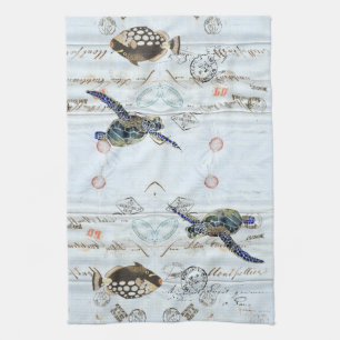 Serviette de cuisine française de tortue de mer de