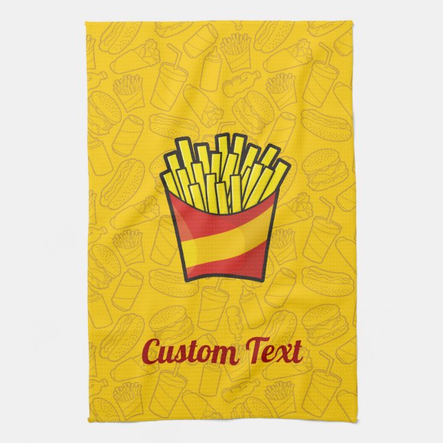 Serviette de cuisine française Fries (Vertical)