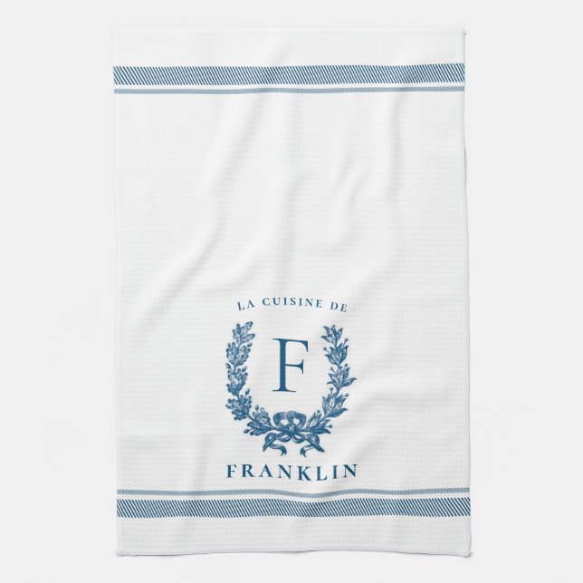 Serviette de cuisine française personnalisée (Vertical)