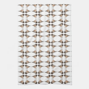 Serviette de cuisine géométrique blanche en poulet