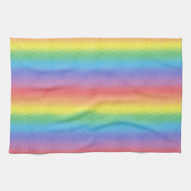 Serviette de cuisine givrée d'arc-en-ciel (Horizontal)