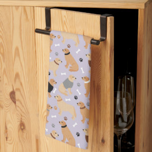 Serviette de cuisine Golden Retriever Bones and Pa