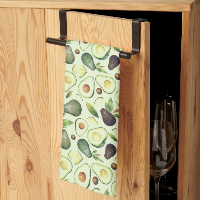 Serviette de cuisine Green Avocados (Pliage en tiers)