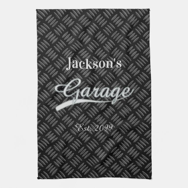 Serviette de cuisine grise classique pour la grais (Vertical)