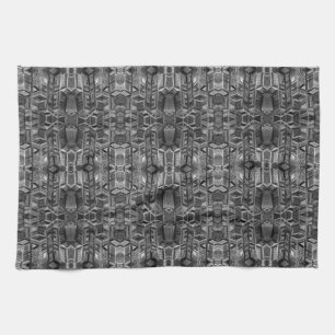 Serviette de cuisine grise de motif de ville