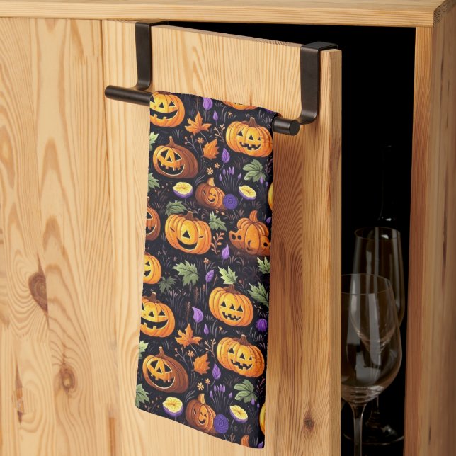 Serviette de cuisine Halloween (Pliage en tiers)