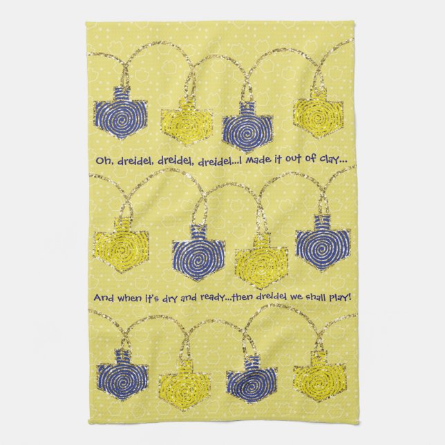 Serviette de cuisine "Hanoukka/Oh Dreidel" (Vertical)