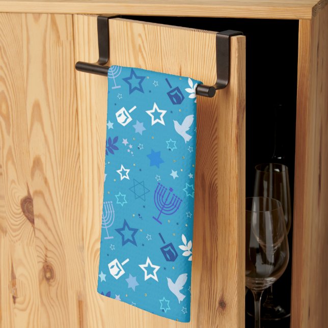 Serviette de cuisine Hanoukka Stars (Pliage en tiers)