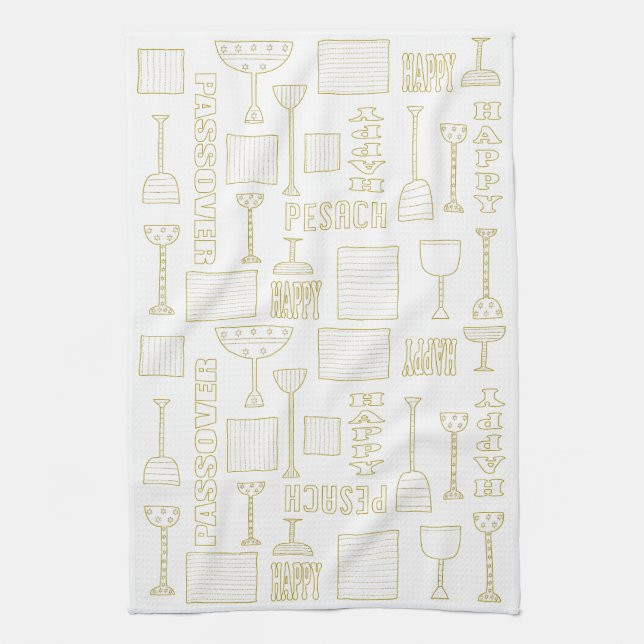 Serviette de cuisine "Happy Passover Words" (Vertical)