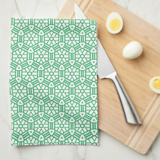 Serviette de cuisine - Hexagon et Bars en vert