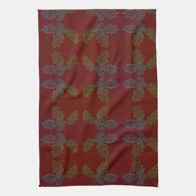 Serviette de cuisine Holly Allover Imprimer arrièr (Vertical)