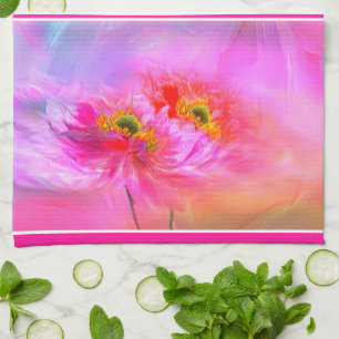 Serviette de cuisine imaginaire fleurie
