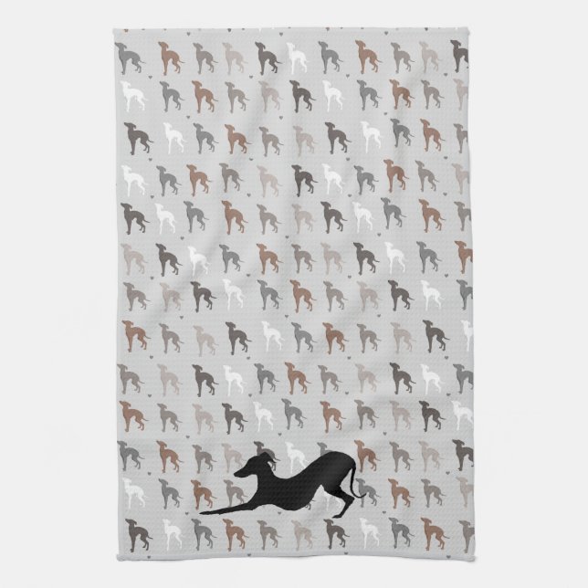 Serviette de cuisine italienne Greyhound Dog, Seco (Vertical)