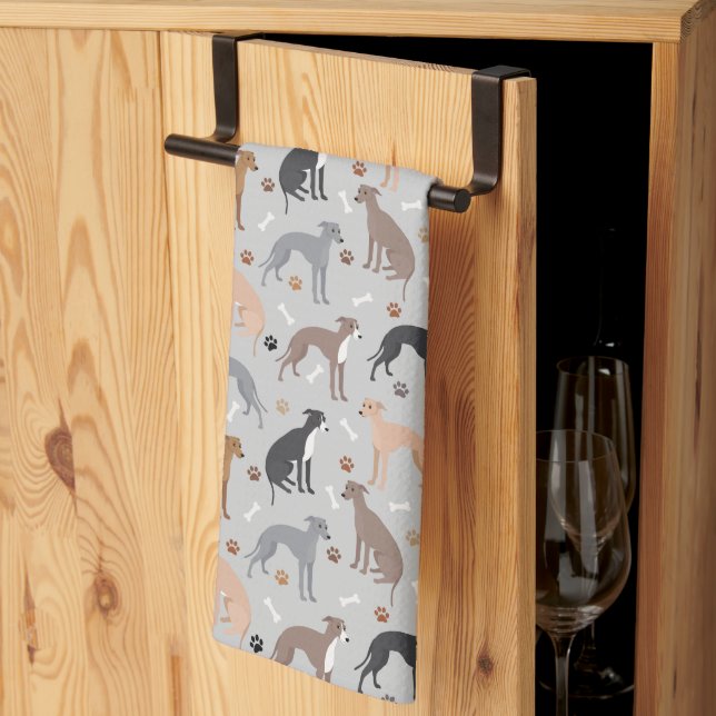 Serviette de cuisine italienne Gryhound Chig Bones (Pliage en tiers)