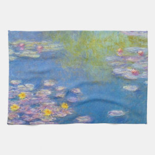 Serviette de cuisine jaune de nénuphars de Monet
