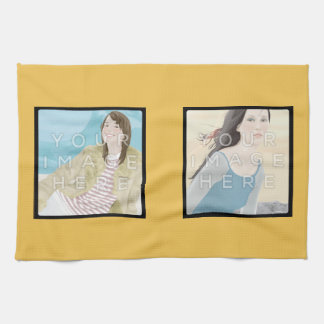 Serviette de cuisine jaune faite sur commande