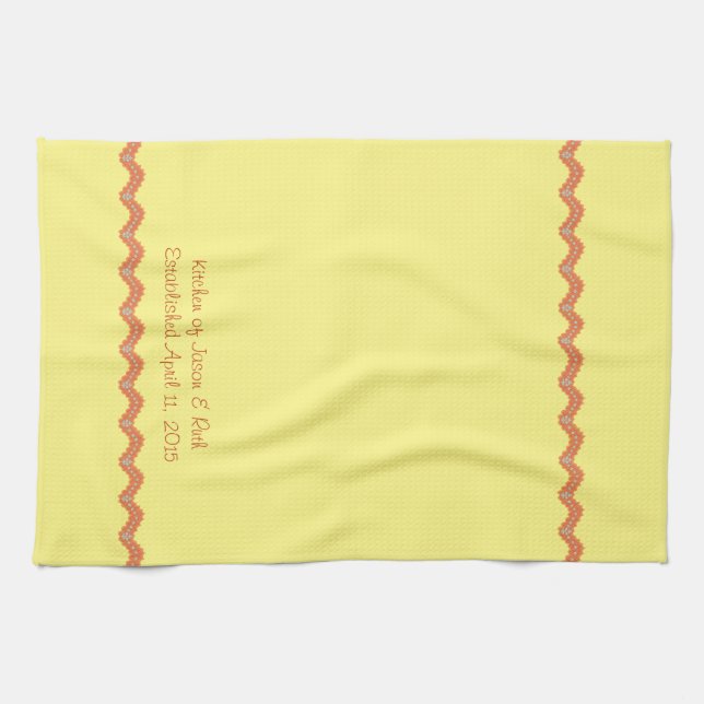 Serviette de cuisine jaune-orange de thé de (Horizontal)
