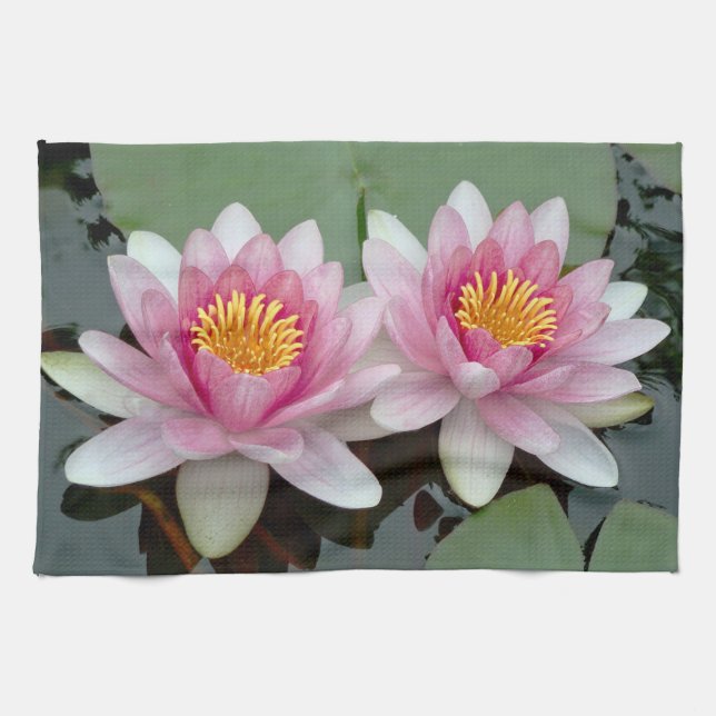 Serviette de cuisine Lotus de nénuphar flottant ro (Horizontal)