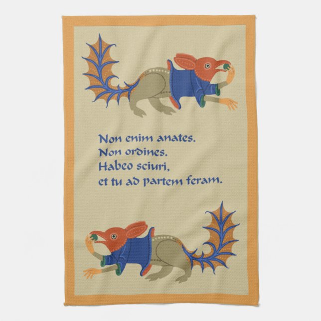 Serviette de cuisine Luttrell Psalter "Squirrel" (Vertical)