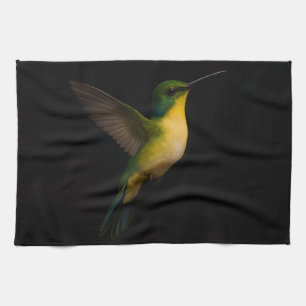 Serviette de cuisine Luxe Noir 4 avec Oiseau en Vo