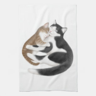 Serviette de cuisine maternelle de chats d'amour