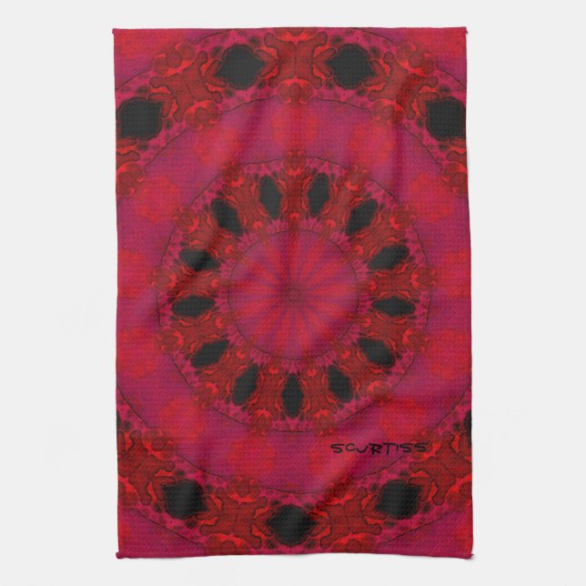 Serviette de cuisine modelée par rouge (Vertical)