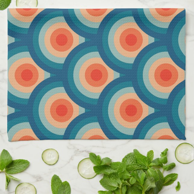 Serviette de cuisine moderne du milieu du siècle (Plié)