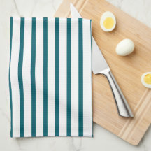 Serviette de cuisine moderne en rayures Turquoises