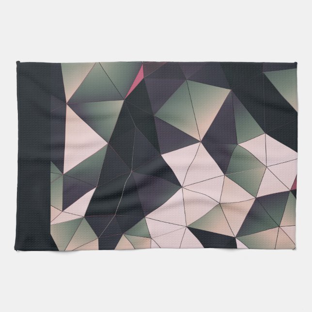 Serviette de cuisine moderne Polygons multicolores (Horizontal)