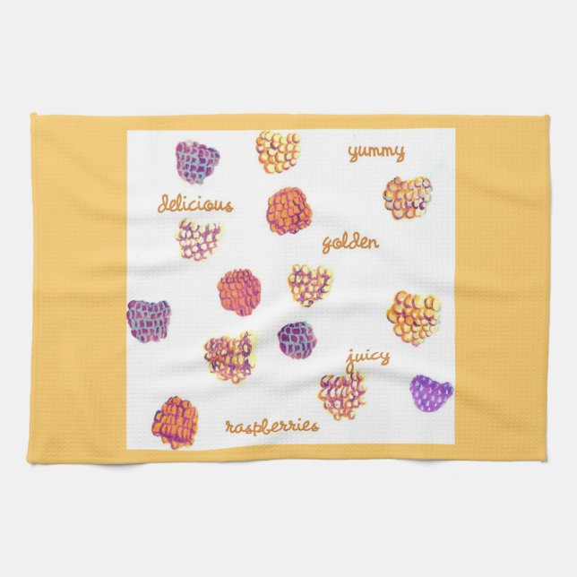 Serviette de cuisine MoJo américaine en framboises (Horizontal)