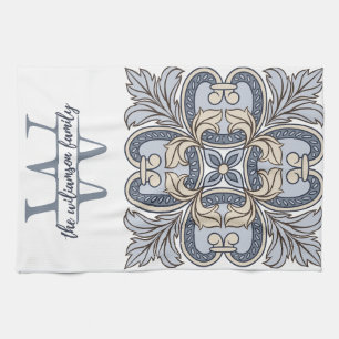 Serviette de cuisine Monogram W personnalisée