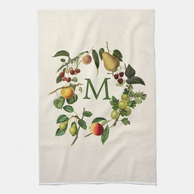 serviette de cuisine monogramme sur mesure design  (Vertical)