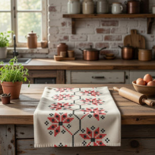 Serviette de cuisine Motif de broderie ukrainienne