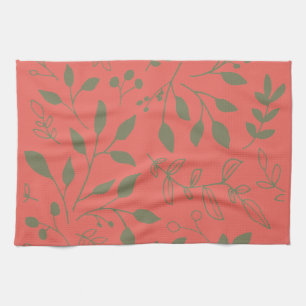 Serviette de cuisine Motif Feuille en bois