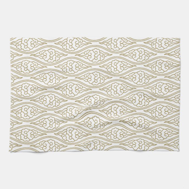 Serviette de cuisine Motif Gold Chinese Nuds (Horizontal)