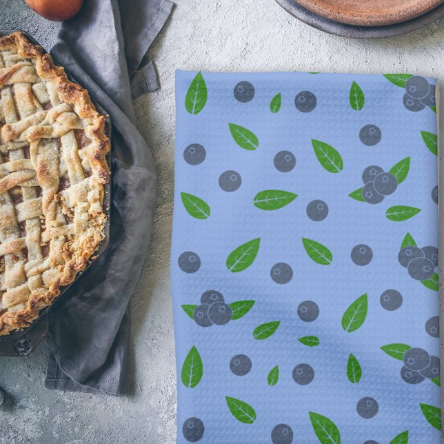 Serviette de cuisine motif Myrtilles (Blueberry pattern kitchen towel)