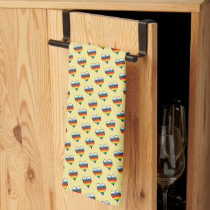 Serviette de cuisine Motif Rainbow Heart