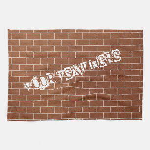 Serviette de cuisine murale en brique avec texte p